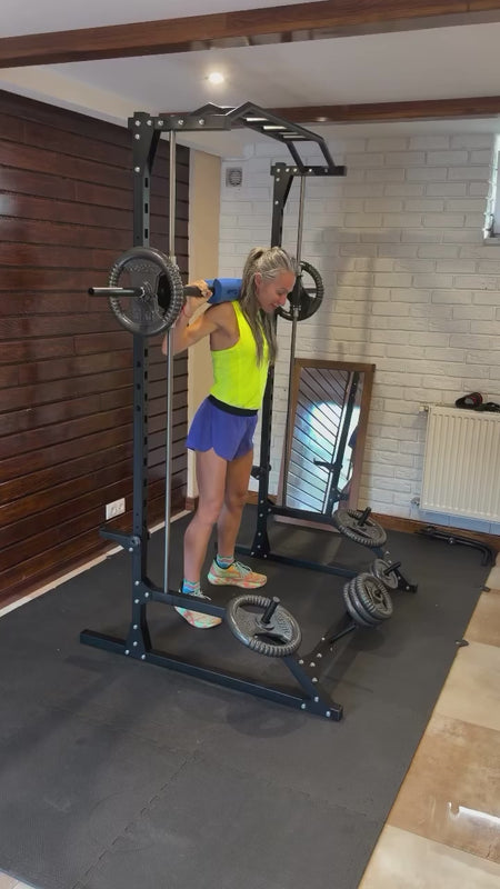 Smith Machine Half Rack – Multifunktionelt Squat Rack med Pull-Up Bar