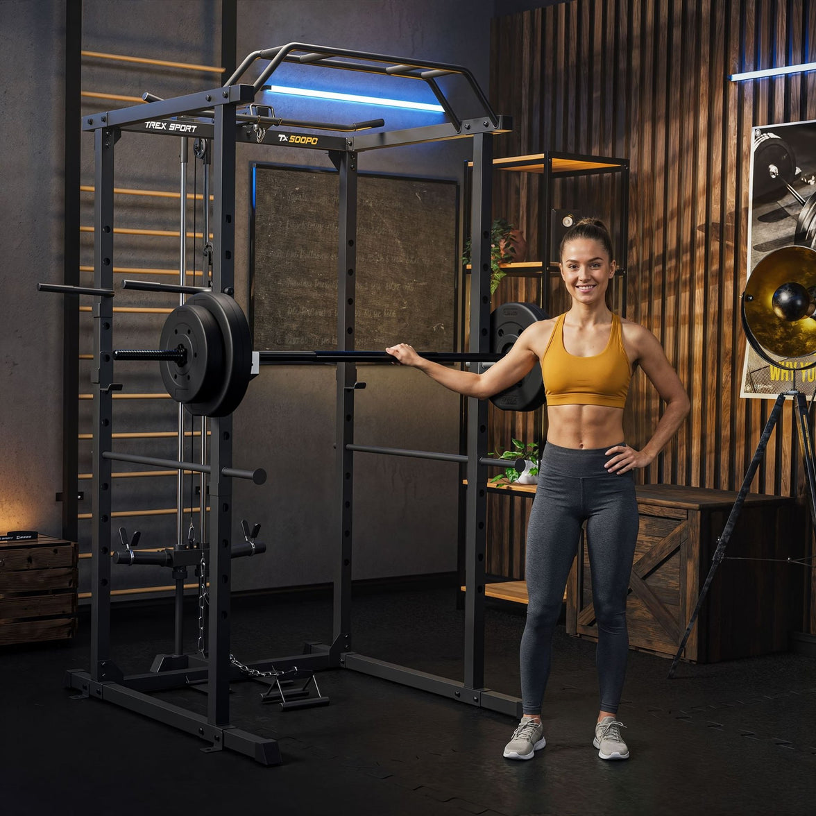 Squat Rack TX-500PC – Multifunktionel Træningsklatring til Hjemmegym
