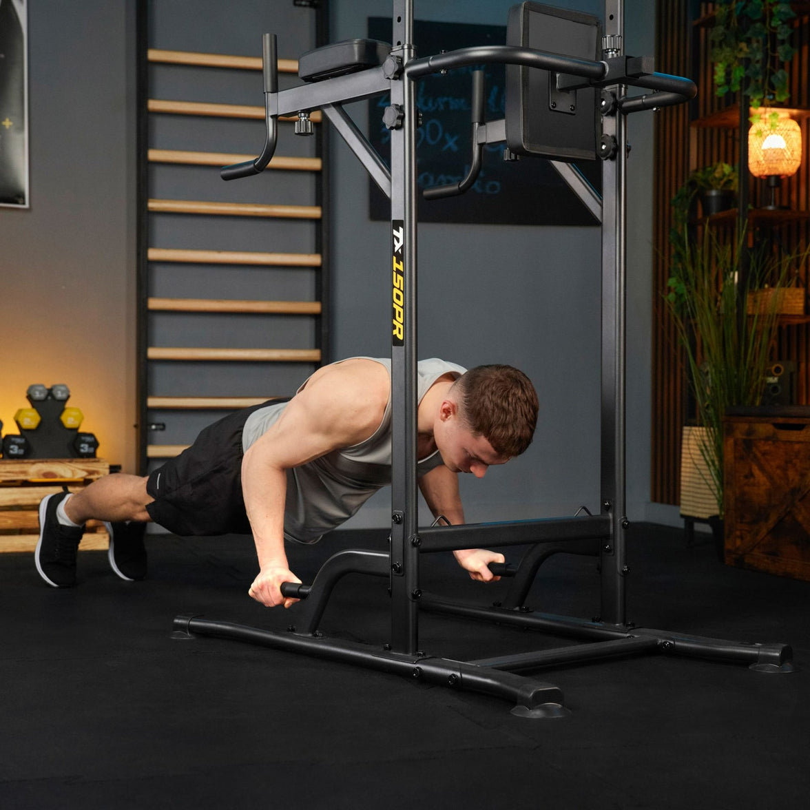Trex Sport TX-150PR Dip Bar – 4-i-1 Pull-up & Dip Station