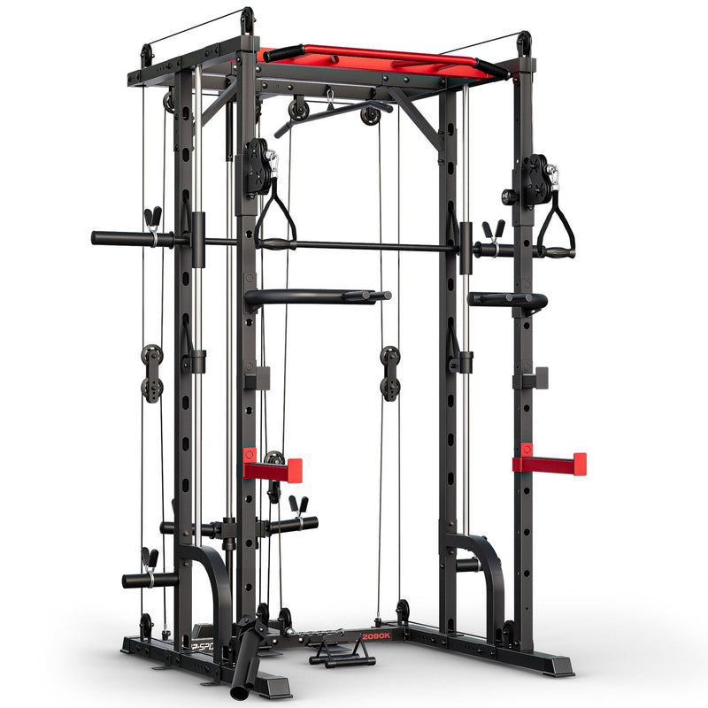 Power Rack HS-2090K – Smith Machine, Pull-Up Bar og Cable Tower