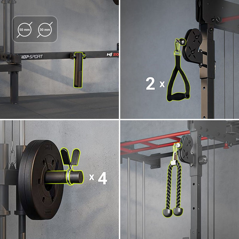 Wall Squat Rack HS-2070K – Vægmonteret Power Rack med Cable Tower