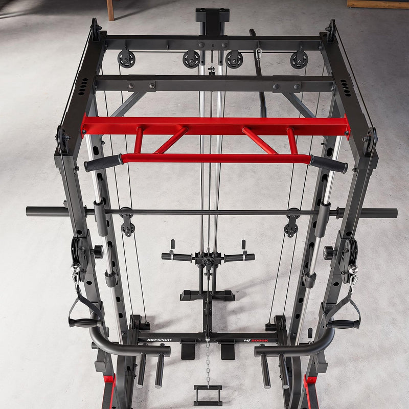 Power Rack HS-2090K – Smith Machine, Pull-Up Bar og Cable Tower