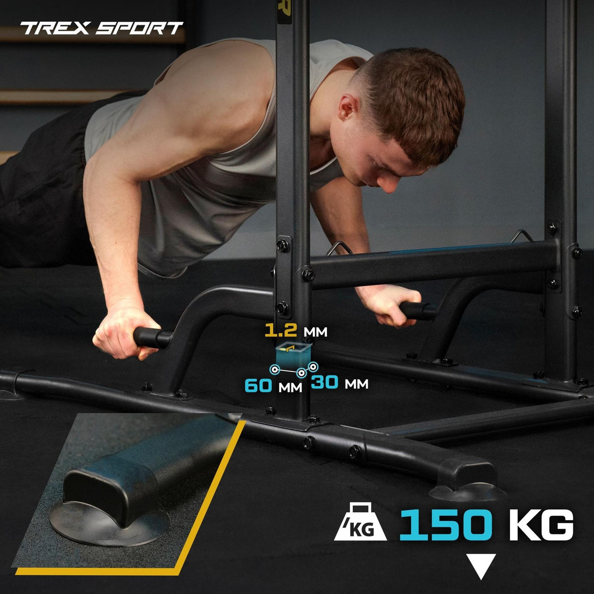 Trex Sport TX-150PR Dip Bar – 4-i-1 Pull-up & Dip Station