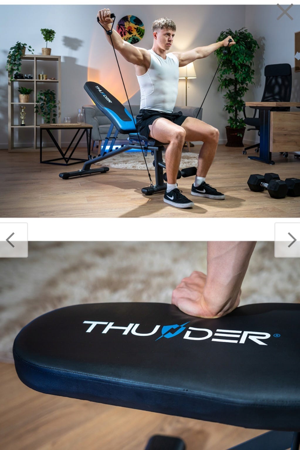 Thunder Quick Træningsbænk – Justerbar Bænk til Hjemmegym | 6 Positioner
