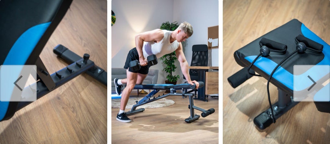 Thunder Quick Træningsbænk – Justerbar Bænk til Hjemmegym | 6 Positioner