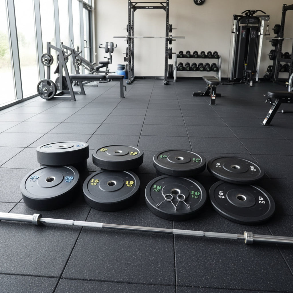 Olympisk Sæt 100 kg – Vægtstang & Bumper Plates til Hjemmegym