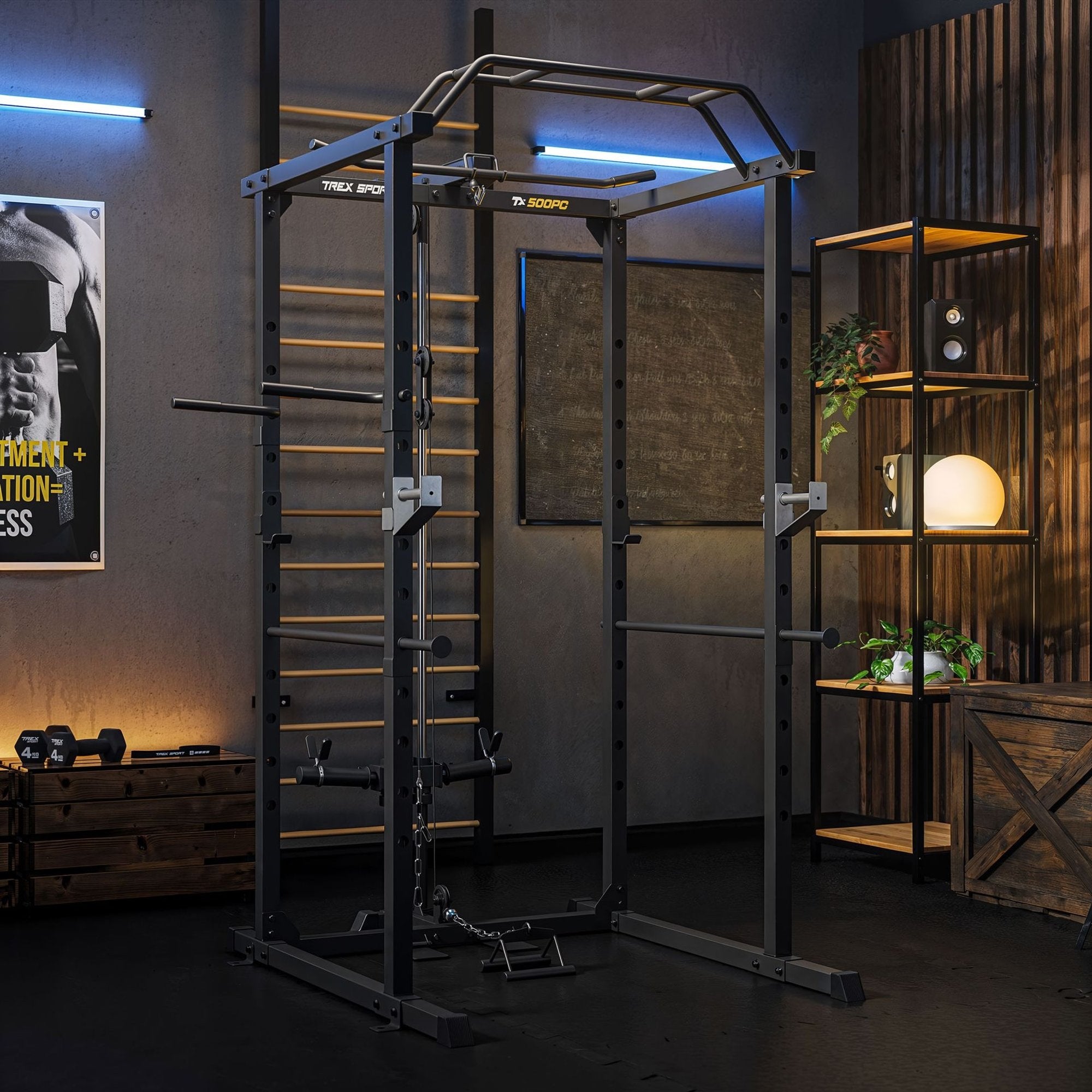Squat Rack TX-500PC – Multifunktionel Træningsklatring til Hjemmegym