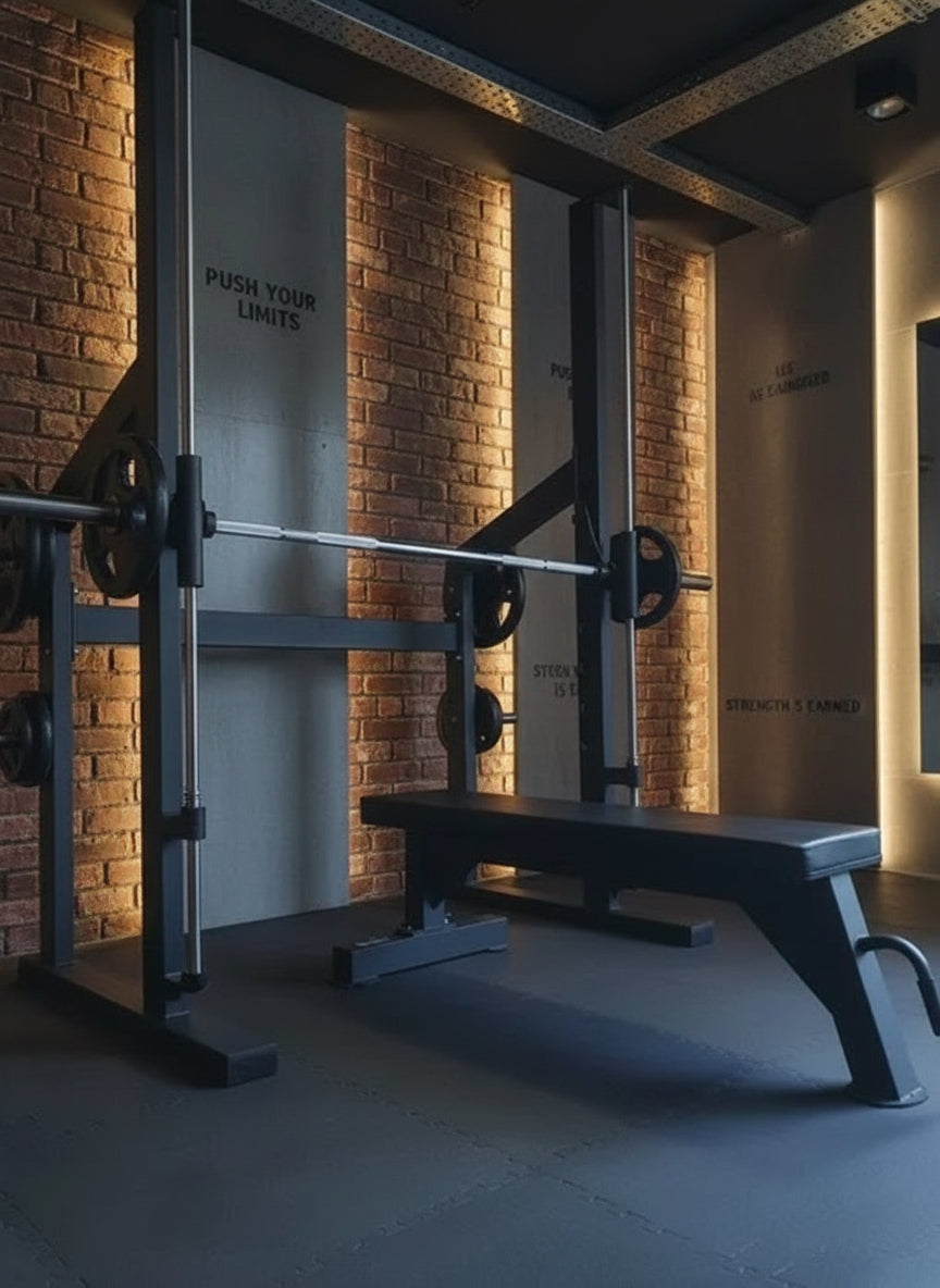 Smith Machine Professionel – 215 cm Styrketræningsstation med Lineære Lejer